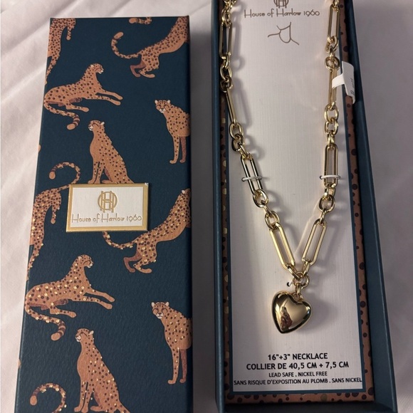 House of Harlow 1960 Gold Heart Necklace - Picture 3 of 5